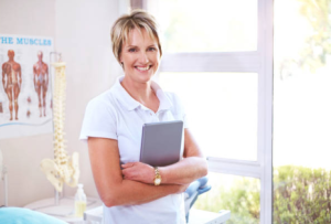 happy physiotherapist with new website design | mooloolaba | sunshine coast